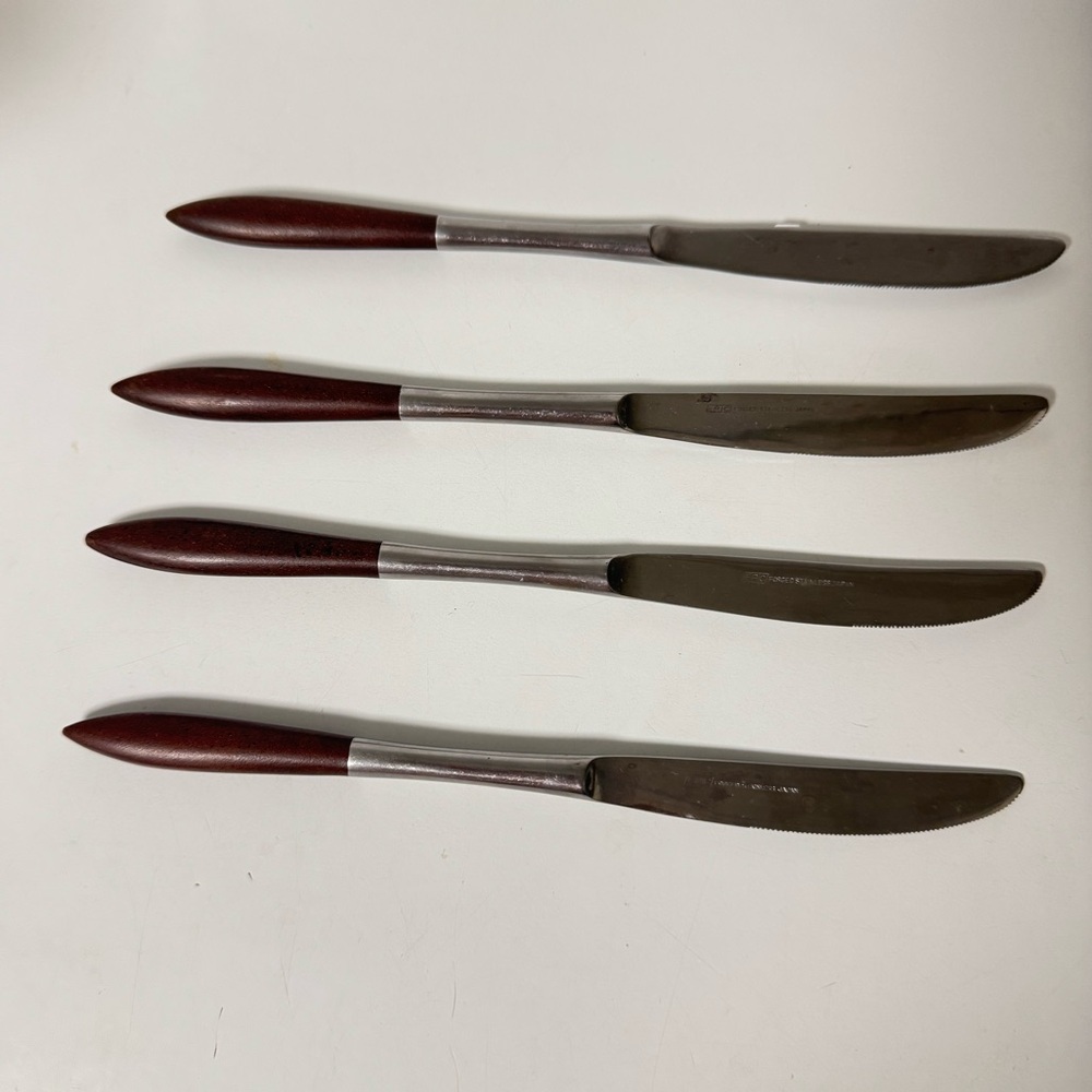 EPIC Japan MCM Set of Four stainless/wood Knives